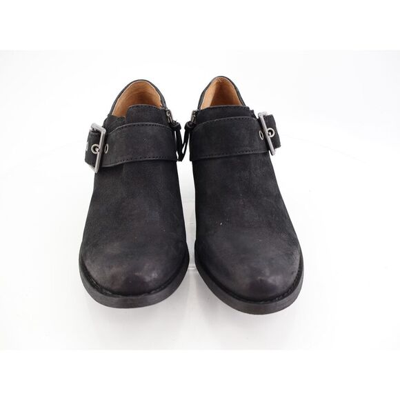 Sofft Buckle Strap Black Leather Boots Alvie Ankle Bootie Size 7 M Western - Picture 3 of 12